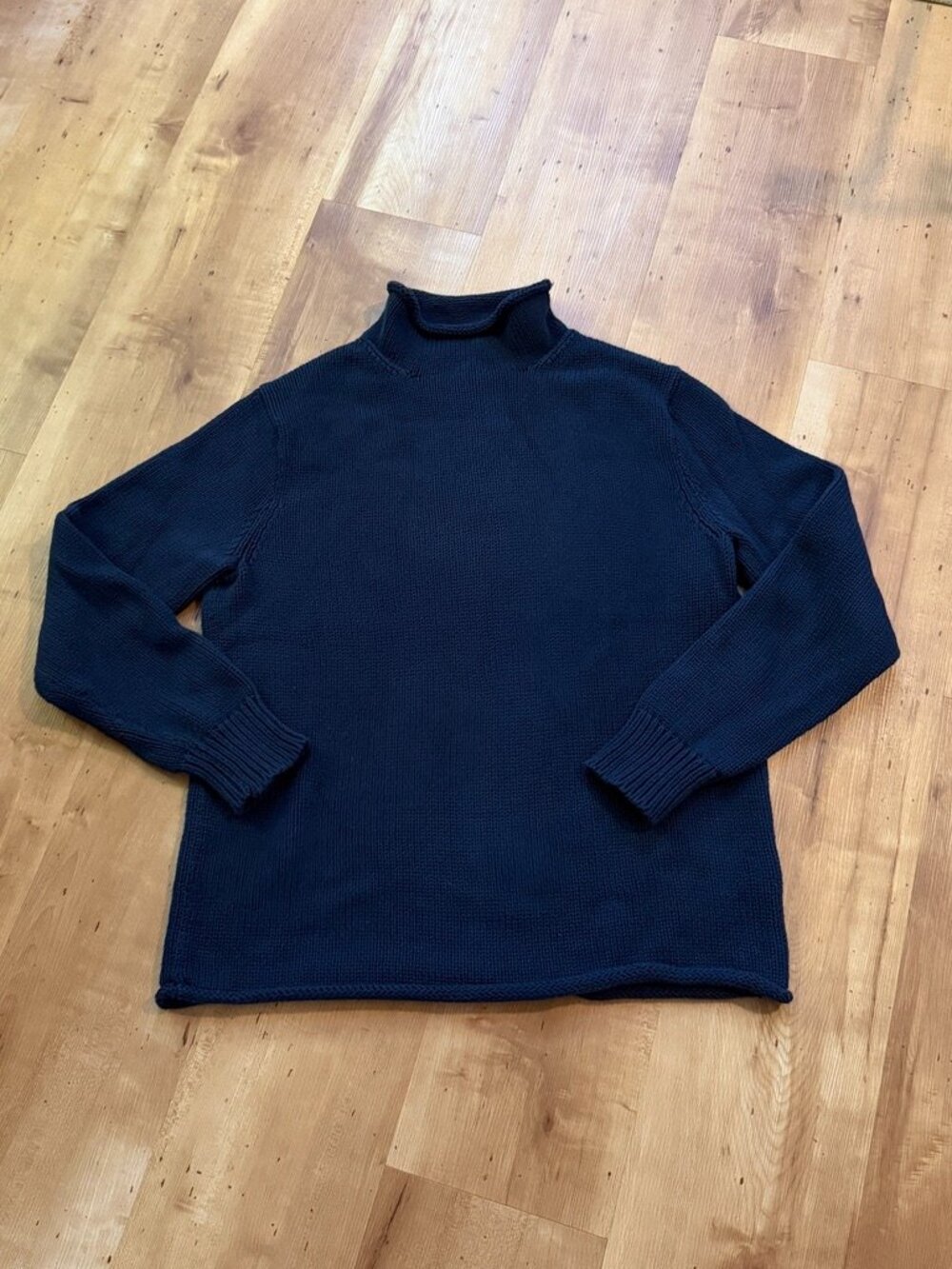 J.Crew Unisex 1988 Cotton Rollneck Sweater S Navy
